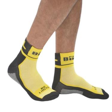 Imagem de Meia para ciclista masculina cano curto em microfibra Apollo., Amarelo