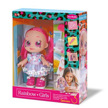 Imagem de Boneca Rainbow Tatoo Pink 36cm - Bambola