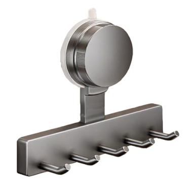 Imagem de FCWVP Ganchos com ventosa – Suporte de parede para banheiro e cozinha sem broca para toalhas, casacos, utensílios – Aderência forte reutilizável em azulejo, vidro, espelho (cinza)