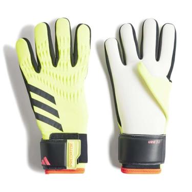 Imagem de adidas Luvas de goleiro unissex para adultos League Predator, amarelo solar/preto/vermelho solar, 11