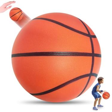 Imagem de WAYNHUI Bola de basquete silenciosa oficial tamanho 7 (75 cm) nova espuma sem ar ranhurada basquete sem som para drible silencioso e treinamento interno não comprimido – presente para jovens (laranja