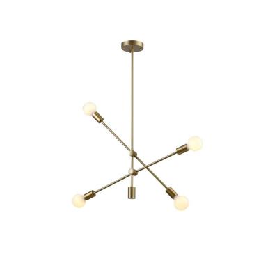 Imagem de Pendente 68cm 4xe27 160w Ipanema  Bella Iluminação Dourado