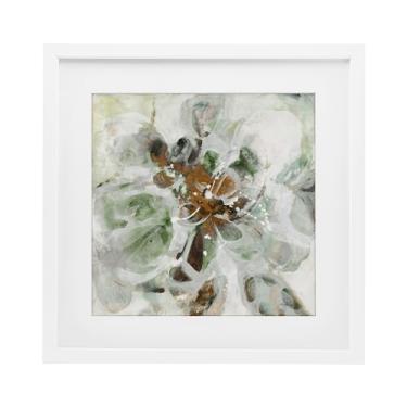 Imagem de Stupell Industries Impressão emoldurada branca com movimento marrom e bege sob vidro, design de Liz Jardine, 40,6 x 40,6 cm
