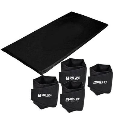 Imagem de Kit caneleira peso 3 e 4kg - par + colchonete