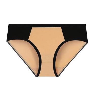 Imagem de Cuecas femininas de cor sólida patchwork cuecas cuecas cuecas biquíni 