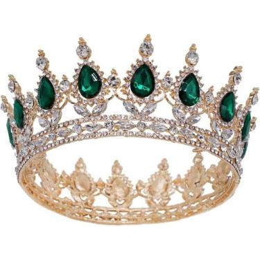 Imagem de Mulheres luxuosas cristal strass coroa coroa coroa de noiva ele - HUOG