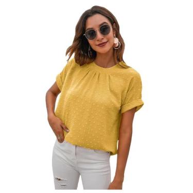 Imagem de Blusa feminina Milumia casual Swiss Dots com babados de chiffon