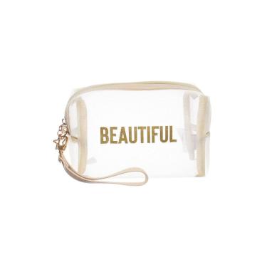 Imagem de Necessaire Qualis Transparente Pequena Ns2309 - Branco