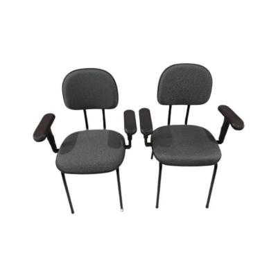 Imagem de Kit 2 Cadeira Palito Braço Regulável Recepção Sala Espera