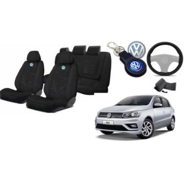 Imagem de Conjunto Luxuoso Capas Tecido Banco Gol 2012-2022 + Capa de Volante + 