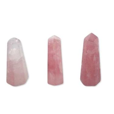 Imagem de Mini Pontinha de Quartzo Rosa Natural - Pedra Extra 25 a 45mm - Crista