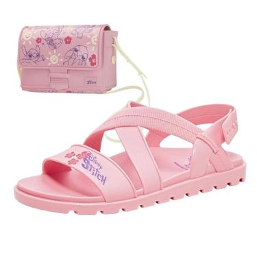 Imagem de Sandália Infantil Menina Fácil Calce Ajustável Disney Stitch