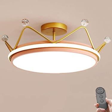 Imagem de Luminária de teto LED Luminária de teto LED Regulável Design moderno de coroa Acrílico com controle remoto Iluminação de teto Sala de jantar Menino Menina Bebê Berçário Sala de estar Quarto
