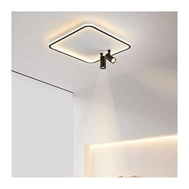 Imagem de Lustre moderno LED Lustres Decoração para casa Compatível com Quarto Estudo Showroom infantil Sala de estar Holofotes internos Lâmpadas Lustre Luminárias (Cor: Redondo 40cm Preto