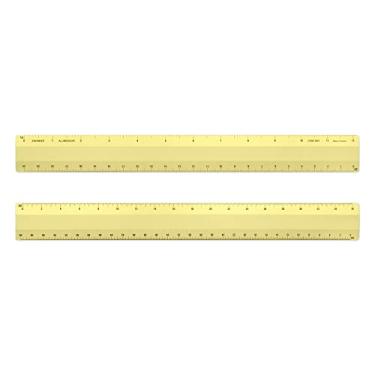 Imagem de Alumicolor Escala de régua engenheiro de 30,48 cm com 4 design biselado para desenho, elaboração e engenharia, calibrações divididas por 10, 20, 30, 50 peças por polegada, ouro