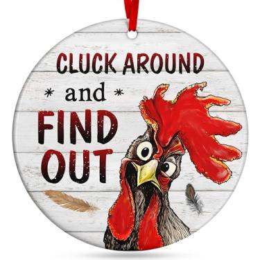 Imagem de Enfeites de galinha - decoração de Natal de galinha para árvore