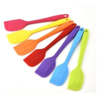 Imagem de Espátula de Silicone Resistente ao Calor – Utensílio de Cozinha Antiaderente com Cabo Reforçado, Ideal para Confeitaria, Massas e Molhos (cor)