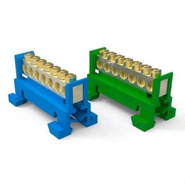 Imagem de Barramento Neutro E Terra 7 Furos Trilho Din 35mm - Snetec