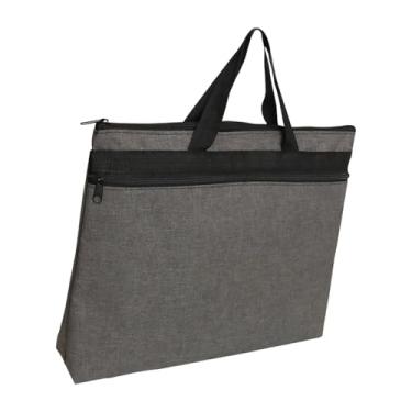 Imagem de Colaxi Pasta de negócios, bolsa para documentos, alça confortável, bolsa leve, organizadora de arquivos para viagens de negócios ao ar livre, Cinza Escuro 38x7x30cm