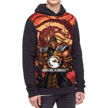 Imagem de Moletom Com Capuz Mortal Kombat Ref:480 - smoke, Preto, GG