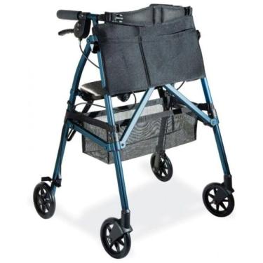 Imagem de Andador Adulto Idoso Stander com Bolsa, Suporta até 113 Quilos, Azul