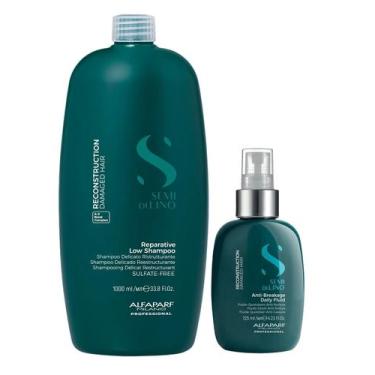 Imagem de Kit Alfaparf Semi Di Lino Reconstruction - Shampoo 1L + Fluído 125ml -