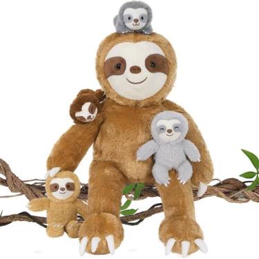 Imagem de Conjunto de bichos de pelúcia Tezituor Sloth, 5 unidades de 60 cm com 