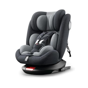 Imagem de Zippy Toys, Cadeirinha de Bebê para Carro Isofix Couro Ecológico Giro 360 Compacta para Viagens, Preto e Cinza