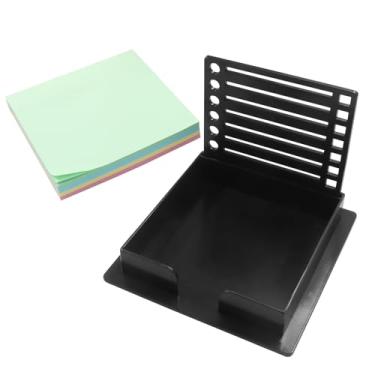 Imagem de LifCratms 1 pacote de modelo de estêncil para notas adesivas com notas Post It, suporte dispensador de notas 3 x 3 com estêncil, ideal para escritório, escola, casa (preto)
