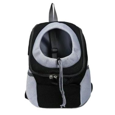Imagem de Mochila de viagem pet dog bag saco de ombro duplo(PRETO,M)