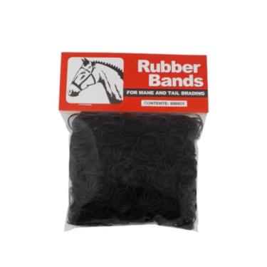 Imagem de Elasticos para Trançar Crina e Rabo de Cavalo 500 Unidades Cor Preto Ideais para Hipismo e Cuidados com a Pelagem Equina