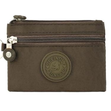 Imagem de Bolsa carteira bolsa dinheiro moeda durável desgaste cartão de crédito Holoder feminino, Marrom, Tendência