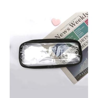 Imagem de Estojo de lápis de PVC transparente preto, elegante e durável, ideal para organizar artigos de papelaria e itens essenciais de viagem