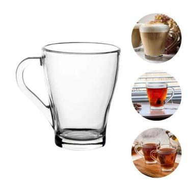 Imagem de Kit Com 12 Canecas De Vidro 265Ml Café Chá Leire Cappuccino