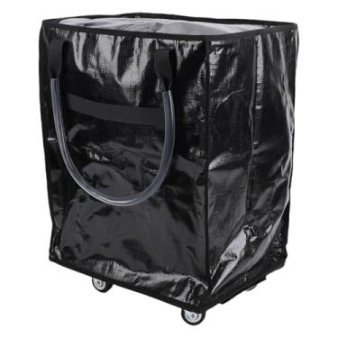 Imagem de Yosoo Sacola de Compras Dobrável sobre Rodas, Carrinho de Compras Leve de Grande Capacidade, Mochila Rolante para Mudança de Casa, Compra de Mantimentos (Preta)