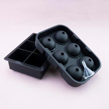 Imagem de Conjunto de 2 bandejas para cubos de gelo de silicone, com tampa, formas quadradas grandes de cubos de gelo, reutilizáveis, sem BPA, para coquetéis de uísque, bebidas artesanais