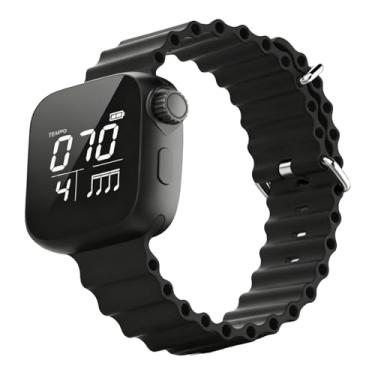 Imagem de Zhjvihx Relógio Metrônomo Vibratório, Metrônomo Vestível Com Velocidade Ajustável de 40-240 BPM e Ritmos Múltiplos, para Iniciantes Em Instrumentos Musicais e Entusiastas de Fitness (Prata)