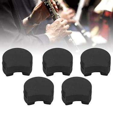 Imagem de Conjunto protetor de almofada de descanso de polegar para clarinete, 5 peças de capas de silicone para polegar evitam dores nas mãos, almofadas elásticas macias compatíveis com instrumentos de oboé e
