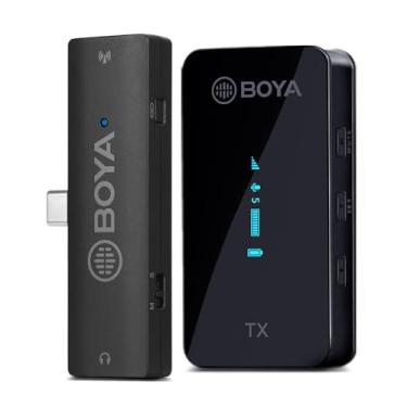 Imagem de Microfone de Lapela By-xm6-s5 com Conexão USB Tipo C 2.4G Preto Ideal para Gravações Profissionais Podcasts Entrevistas Transmissões Compatível com Dispositivos Modernos Design Elegante MPOWER