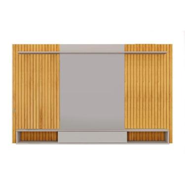 Imagem de Painel Home P/ Tv Até 70 Pol Leo C/ Nicho 215x136cm Freijo/off White - Dj Móveis