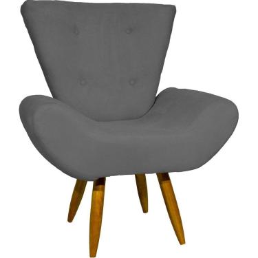 Imagem de Poltrona Decorativa Para Sala Recepção Manicure Consultório Escritório Emilia Suede