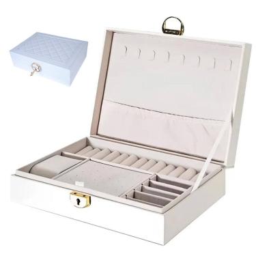 Imagem de Porta Joia Brinco Anel Pulseira Cordao Relogio Estojo Caixa Organizaçao Mesa Penteadeira Resistente Estiloso