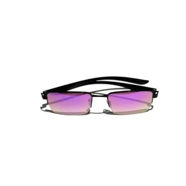Imagem de Óculos De Sol Masculino Vintage Retrô estilo gângster Lupinha Retangular Feminino uv400(Roxo)