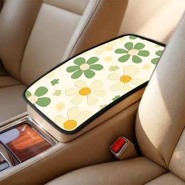 Imagem de AOHMPT Capa de apoio de braço para carro - Protetor de almofada de console central de carro contra garras de animais de estimação, sujeira e dedos pegajosos, acessório de decoração automotiva