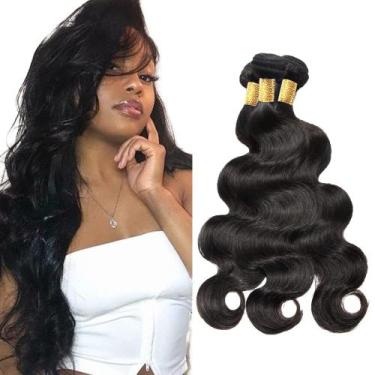 Imagem de Pacotes de cabelo WuvusNM Body Wave Brazilian Remy 8A Black 56-66cm