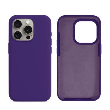 Imagem de Capinha Compatível com iPhone 15 Pro Silicone com Interior Aveludado D