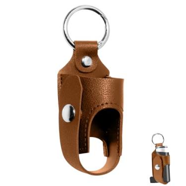 Imagem de KEECAO Estojo de viagem com suporte para inalador de asma, mini coldre prático de couro PU para adultos e crianças, inalador não incluído, marrom