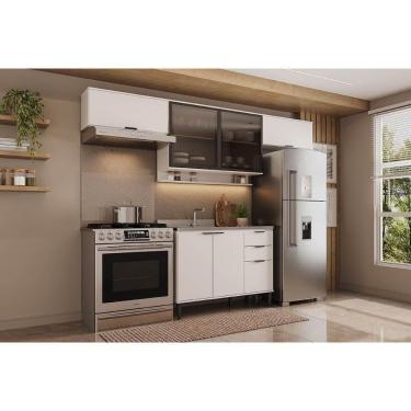 Imagem de Cozinha Completa Alpha 4 Peças (3aéreos+1balcão) C4p182 Branco - Carraro