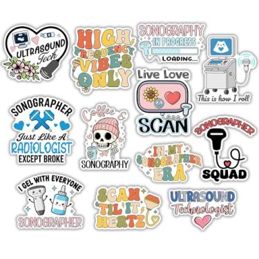 Imagem de MAIANEY (12 peças, 7,6 cm) Pacote de adesivos ultrassonografistas para tecnologia de ultrassom – adesivos de vinil fofos para estudantes de ultrassonografia, escola de radiologia, adesivos de laptop