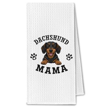Imagem de ChissNook Toalhas de cozinha Dachshund, presentes Weenie Dog Mama para mulheres e mães de cães, presentes para amantes de cães, toalhas de mão decorativas para banheiro, 40 x 61 cm